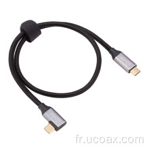 Câble USB C à type C à 90 degrés